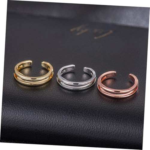 Gatuida 3 Stück Verstellbare Zehenringe Damen Knöchelring Schmuck in Weiß Gold Roségold Leicht und Hautfreundlich für Alltag und von Gatuida