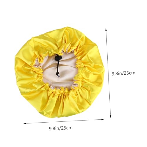 Gatuida 3 Stück Verstellbare aus Elastischem Satin Atmungsaktive Haarkappen für Junge Mädchen Jahre Schützende Nachtmützen in Gelb Himmelblau von Gatuida