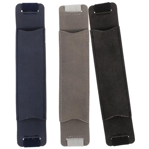 Gatuida 3 Stück Vintage Stifteetui mit Elastischem Band Kratzfeste PU Leder Stifthalter in Schwarz und Dunkelblau Praktische Stiftetasche für Schutz und Sicheren Halt von Gatuida