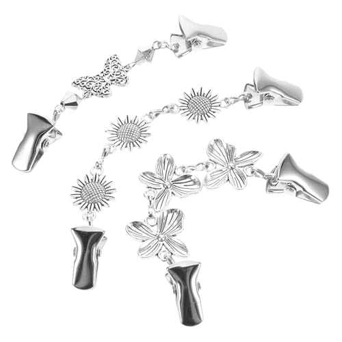 Gatuida 3 Stück Vintage Strickjacken Clips mit Blumenmotiv Broschen für Pullover und Kleider Sicherer Halt gegen Verrutschen Modischer Cardigan Verschluss für Damen bei Festlichen von Gatuida