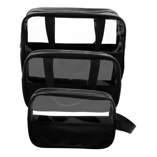 Gatuida 3 Stück Wasserdichtes Teiliges Kosmetiktaschen Set mit Großer Kapazität Halbtransparentes Design Verschiedene Tragbar mit Reißverschluss für Damen Reise und Zuhause Organisieren von Gatuida