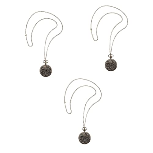 Gatuida 3 Stück Zink Vintage-Legierung Tragbare Antike Studentenhohlbewegung Retro-Unisex-Taschenuhr Hängend von Gatuida