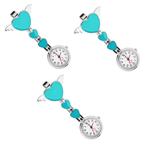 Gatuida 3 Stücke Herz Tasche Damen Krankenschwestern Hängen An Brosche – Student Für Lesen Uhren Hreat Revers Dekorative Herz – Krankenschwester Ärzte Arzt Uhr – Geformte von Gatuida