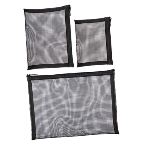 Gatuida 3 Stücke Tragbare Netz Make Up Taschen mit Reißverschluss Große Kosmetiktasche für Reisen und Zuhause Transparente Kosmetiktasche für Damen und Herren von Gatuida