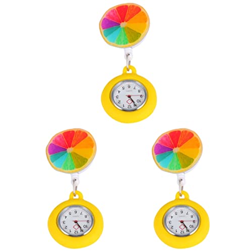 Gatuida 3-Teilige Teleskopische Krankenschwester Am Revers Tragbar Bunter Quarz-Clip Geschenk Arzt Einziehbarer Arzt-Clip Lustige Hängeuhr: Schlüsselanhänger mit Uhr für Gesicht Frauen von Gatuida