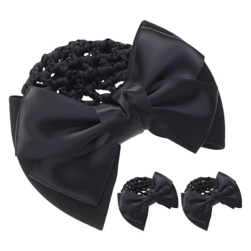 Gatuida 3-teiliges Haarnetz: Haarknoten-Abdeckung mit Schleife für Damen und Mädchen mit elastischem Netz – dekorativer Haarnetz-Clip für Tanz, Ballett, Büro und Party von Gatuida