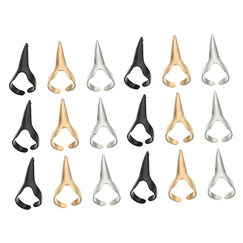 Gatuida 30 Stück Finger Ring Claw Set Teiliges Halloween Cosplay Schmuck für Frauen und Mädchen Punk Nagelringe Gold Silber und Schwarz für Partys und Kostüme von Gatuida