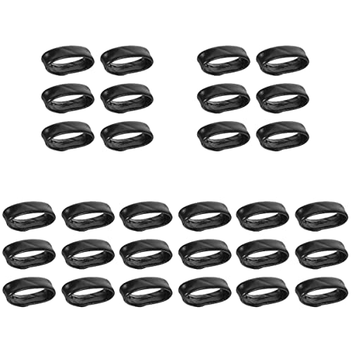 Gatuida 30 Stück Ringschlaufen Reifenhalter Abnehmbares Zubehör Band Bänder Ringe Schwarz Flexibel Dekorative Schleife Lederteile Verschluss Charm Echter Uhrenzubehör für Mm Halter von Gatuida
