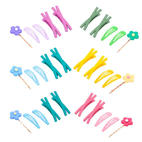 Gatuida 30 Stück Teiliges Cross Haarklammern mit Blütenmuster Matte Clips in Cremefarben Einfache Haarklammern für Mädchen Praktische Seitenclips für Alltag und Party Zufällige Farbe von Gatuida
