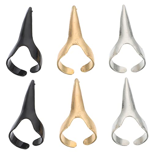 Gatuida 30 Stück Teiliges Set Punk Nagelringe Metall für Halloween und Cosplay Fingerkrallen Schmuck für Damen und Mädchen Gold Silber und Schwarz von Gatuida