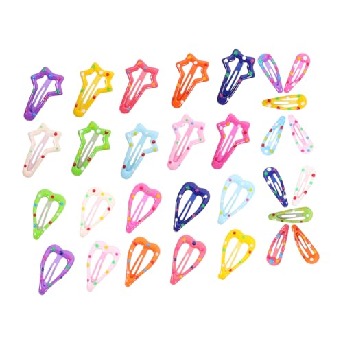 Gatuida 30 Stück Zuckersüßes Haarspangen Set für Mädchen Teilig mit Herzen Tropfen und Sternen Rutschfeste Haarklammern für Haartypen für Styling und Besondere Anlässe von Gatuida