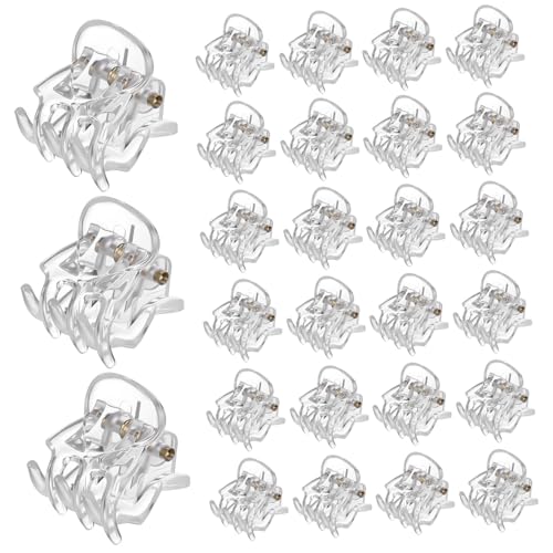 Gatuida 36 Stück Teiliges Mini Haarklammern Transparent Kleine Pearlescent Haarspangen Krallenspangen für Frauen und Mädchen Kunststoff Haarklammern mit Rutschfestem Zahn Design Schonend von Gatuida