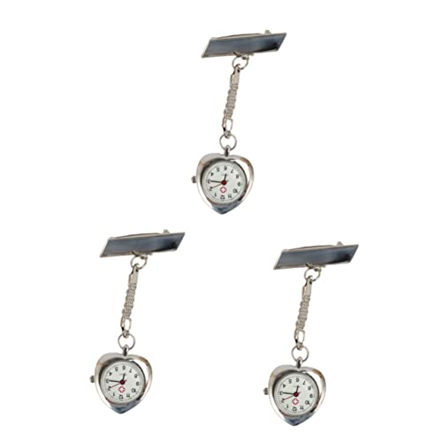 Gatuida 3stücke Klassische Herz-Pocket-Uhr Für Tragbare Uhr Mit Klaren Ziffern Für Pflegepersonal Und Ärzte Langlebige Materialien Einfaches Design Präzise Zeitmessung von Gatuida