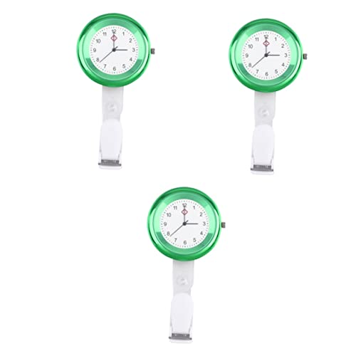 Gatuida 3Pcs Easy Brooch Schlüsselanhänger Pulsuhr Krankenschwester Watch- Watches Hängeuhr Krankenschwester Hängend Damen Urlaubsgrün Aufsteckbar Arztuhr Uhrwerk Uhr Legierung Abzeichen von Gatuida