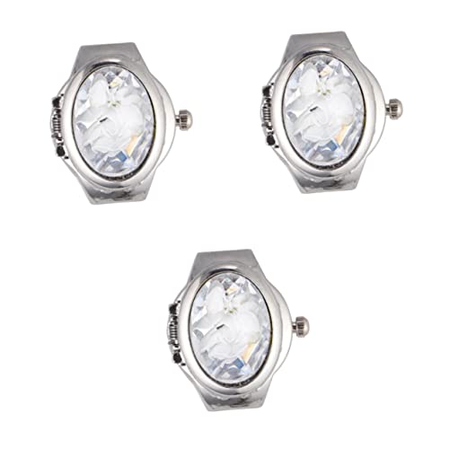 Gatuida 3stücke Special Oval Watch Shaped Finger Elegante Quarzuhr Für Und Frauen Fingerring Modisches Accessoire Weiß Für Zu Geburtstagen Und Weihnachten von Gatuida