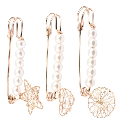 Gatuida 3stücke Perlenbrosche Für Damen Kreative Anstecknadel Mit Perlendekor Schöne Brosche Für Kleidung Taschen Jacken Und Hüte Brosche Modisch Und Elegant von Gatuida