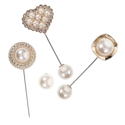 Gatuida 3Stücke Perlen Broschen mit Strass Krawattennadel für Herren für Hochzeiten Partys und Formelle Anlässe Einfach zu Bedienen von Gatuida