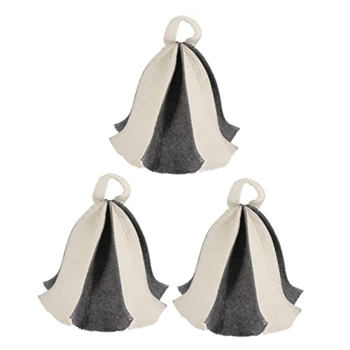 Gatuida 3Stücke Saunahüte aus Filz Verdickte Atmungsaktive Sauna Mützen für Damen Wiederverwendbare Dampfraumkappen für Verbessertes Saunaerlebnis für Lange Haare von Gatuida