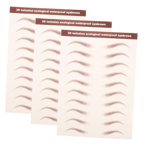 Gatuida 3blätter Augenbrauen Aufkleber Wasserfest Simulation Augenbrauenaufkleber Braun Augenbrauen Make-up Transfer Aufkleber Kit Sticker Für Make-up Zubehör von Gatuida