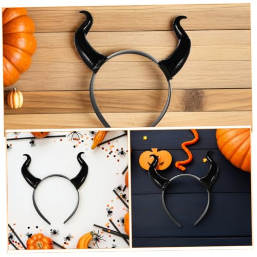 Gatuida 3stücke Hörner Halloween Stirnband Schafshorn-kostümaccessoire Kleine Dämonenhörner Für Cosplay Gruseliges Stirnband in Ochsenhornform Teufelshorn-kopfbedeckung von Gatuida