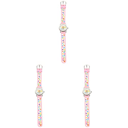 Gatuida 3stücke Kinderuhr Mit Herzdesign wasserdichte Analog-Uhr Für Mädchen Weicher Silikonarmband Für Und Zeitbewusstsein Geeignet Für Schule Und Freizeit von Gatuida