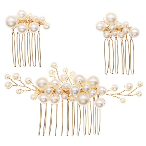 Gatuida 3stücke Perlen Haarschmuck Für Damen Dekorativer Haarkamm Aus Metall Traditioneller Chinesischer Haarkamm Haarspange Für Hochzeiten Mit Perlen von Gatuida