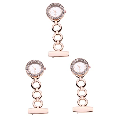 Gatuida 3stücke Rolling Diamond Pocket Watch Gold Praktische Arzt-hängeuhr Für Pflegekräfte Modische Arztuhr Mit Clip Für Schwestern Und Ärzte Hochwertige Pflegezubehör Uhr von Gatuida