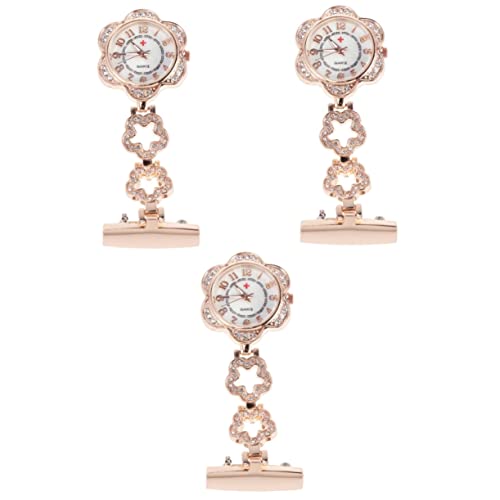 Gatuida 3stücke Rosenstein Taschenuhr Für Und Ärzte Tragbare Uhr Mit Clip Eleganter Fob Für Pflegeberufe Langlebige Legierung Perfektes Für Medizinisches Personal von Gatuida