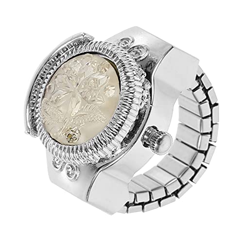 Gatuida 3stücke Stylische Finger Uhr Dekorative Uhr Für Damen Rosenblüten-Design Praktische Und Einzigartige Zeitmesser Für Alltag von Gatuida
