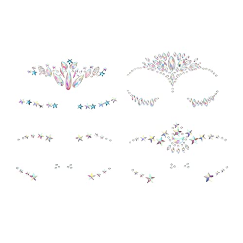 Gatuida 4 Blätter Face Jewels Selbstklebend Set Gesichtssteine Makeup Rhinestone Sticker Glitzersteine für Festivals Party Halloween Cosplay und Kostüme Wiederverwendbar Hautfreundlich Gatuida 4 Blätter Face Jewels Selbstklebend Set Gesichtssteine Makeup Rhinestone Sticker Glitzersteine für Festivals Party Halloween Cosplay und Kostüme Wiederverwendbar Hautfreundlich von Gatuida