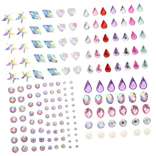 Gatuida 4 Blätter Festival Juwelen Aufkleber für Gesicht Selbstklebende Strasssteine und Perlen für Halloween Karneval Partys und Cosplay Wiederverwendbare Schminkaccessoires für von Gatuida