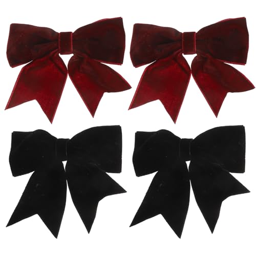 Gatuida 4 Haarspangen mit Samtschleife: -Entenschnabel-Clips für Mädchen und Frauen – große Haarschleifen, süße Haarspangen für Partys, Schule und den Alltag von Gatuida