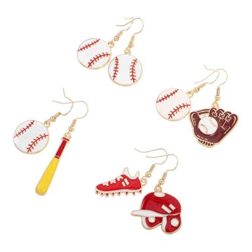 Gatuida 4 Paar Baseball Ohrringe Damen Sportlich Asymmetrisch Cartoon Ohrhänger Leicht Für Alltag Party Teens Mädchen Gatuida 4 Paar Baseball Ohrringe Damen Sportlich Asymmetrisch Cartoon Ohrhänger Leicht Für Alltag Party Teens Mädchen von Gatuida