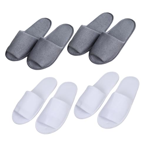 Gatuida 4 Paare Einweg Herren Faltbare Hausschuhe Reise Slipper Atmungsaktiv Leicht Hotel Gäste Tragbar Weiß von Gatuida