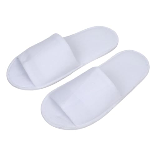 Gatuida 4 Paare Einweg Herren Slipper Weiß Faltbare Offene Zehen Hausschuhe für Reisen Hotel Spa Leicht Atmungsaktiv Rutschfest Komfortable Einmal Tragbarkeit für Gäste und Unterwegs von Gatuida
