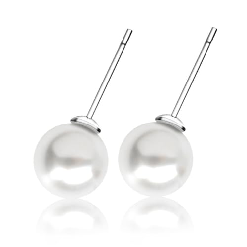 Gatuida 4 Paare Sterling Silber Perlenohrringe Damen Ohrstecker Natürliche Süßwasserperlen Klassischer Stil Eleganter Ohrschmuck für Frauen von Gatuida
