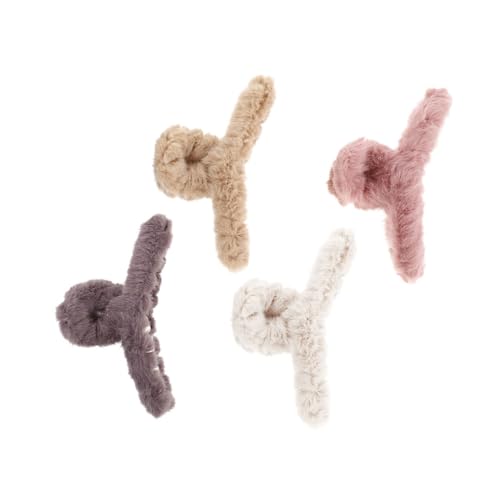 Gatuida 4 STÜCKE Plüsch Haarklammern Große Haarspangen Weiche Haarclips für Frauen Mädchen Rutschfest Stylische Haaraccessoires für Alltag Büro Freizeit von Gatuida