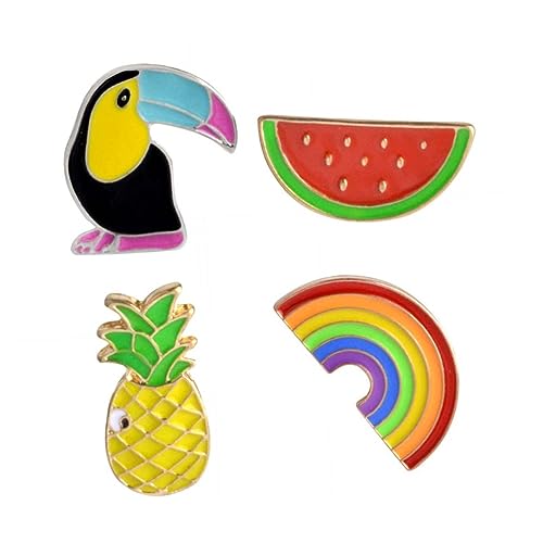 Gatuida 4 STÜCKE Teiliges Set Kreative Regenbogen Brosche Anstecknadel Form von Ananas und Niedliches Abzeichen für Damenbekleidung Dekoration für Mädchen Outfits von Gatuida