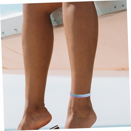 Gatuida 4 Stck Teiliges Leuchtende Fußkettchen für Damen Bunte Perlenanklets Modisch und Hautfreundlich Langlebig und Vielseitig Kombinierbar für Sommer und Strandmode von Gatuida