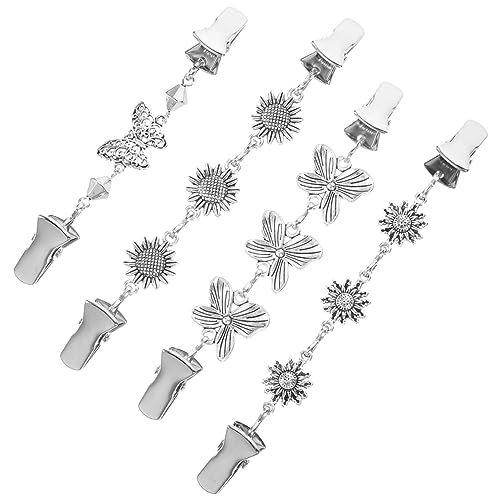 Gatuida 4 Stück Blumen Brosche Clips für Damen Teiliges von Modischen Cardigan Clips Dekorative für Kleider Schals und Strickjacken von Gatuida