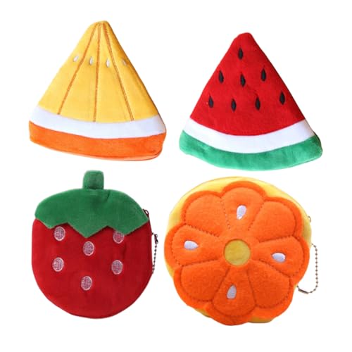 Gatuida 4 Stück Cartoon Münzbeutel Kleine Geldbörse mit Reißverschluss Tragbare Portemonnaies für Reise Aufbewahrung von Münzen Karten Lippenstift Schlüssel Kleingeldtäschchen von Gatuida