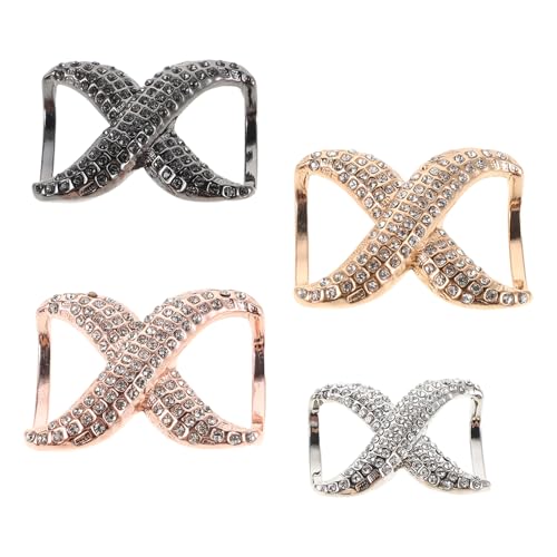 Gatuida 4stücke Teiliger Schalringverschluss Mit Strass-verzierungen Schalclip Aus Mantelnadel Für Abendpartys Und Alltag Schalhalter Mit Schalring Und Schalclip-design von Gatuida
