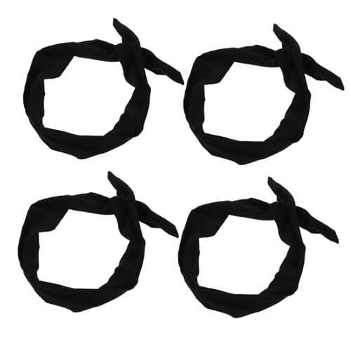 Gatuida 4 Stück Haarschal Haarband mit Schleife Elastische Rutschfeste Turban Stirnbänder für Sport Spa und Alltag Vintage Design Schwarz für Damen von Gatuida