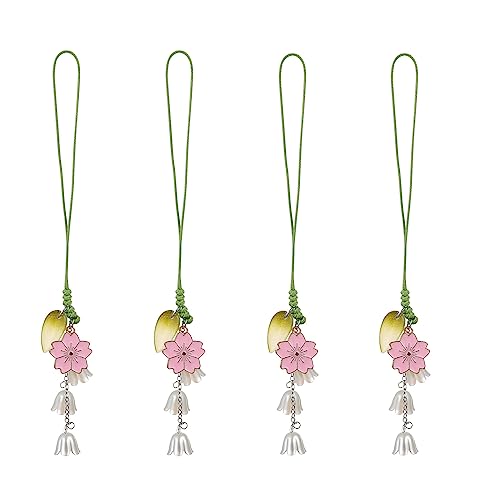 Gatuida 4 Stück Handy-Riemen, Blumen-Schlüsselanhänger, Ornament, Handy-Schlüsselband, Dekoration für Frauen zum Aufhängen von Dekoration von Gatuida