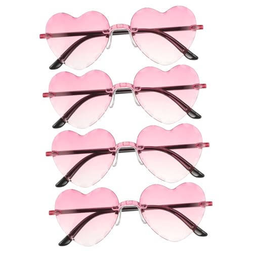 Gatuida 4 Stück Herzförmige Sonnenbrillen Farbverlauf Lustige Partybrillen Unisex Leichtes Material Foto Requisiten Accessoire für Valentinstag Festival Urlaub von Gatuida