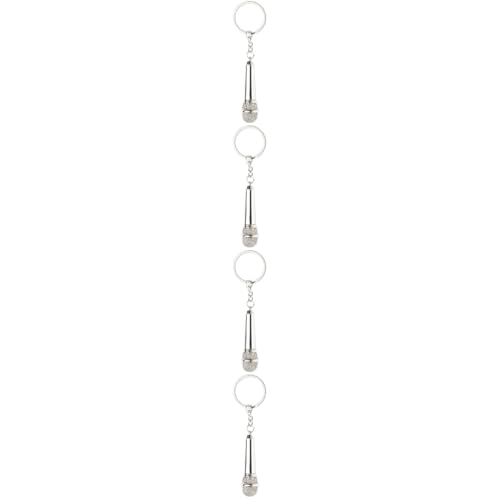 Gatuida 4 Stück Mikrofon Schlüsselanhänger Stilvoller Anhänger für Musikliebhaber Dekorativer Schlüsselring Hochwertigem Diy Zubehör für Taschen und Perfektes für Lehrer und Erzieher von Gatuida