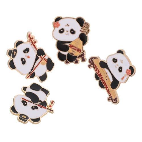 Gatuida 4 Stück Panda Broschen mit Chinesischem Musikinstrument-design Leichte Metall-anstecknadeln für Damen Vielseitig Tragbar an Cardigans Kleidern Taschen und Schals Langlebiges von Gatuida
