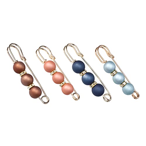 Gatuida 4 Stück Perlen Brosche Kleidung Halterung Metallverschluss Ring für Hosenbund Anpassung Anstecknadel für Schals Kleidung für Partys von Gatuida