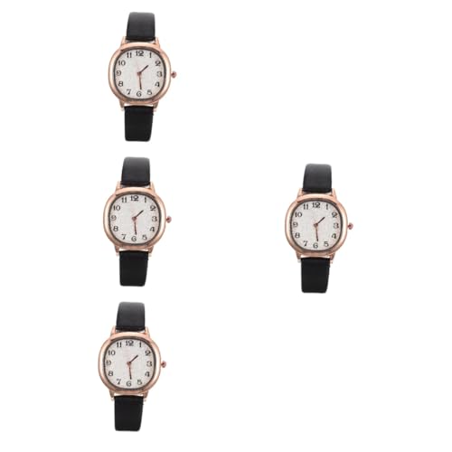 Gatuida 4stücke Vintage Damen Quarz Armbanduhr Mit Verstellbarem Pu-lederarmband Stilvolle Digitale Uhr Für Anlässe Für An Frauen Zu Feiertagen Und Geburtstagen von Gatuida