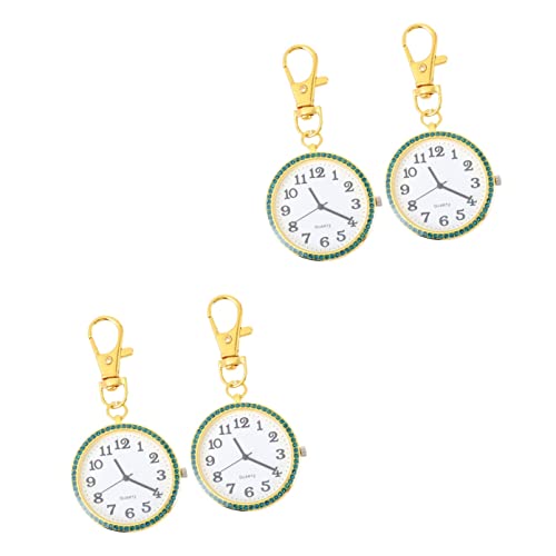 Gatuida 4stücke Clip Taschenuhr Schlüsselanhänger Mit Wasserdiamant Tragbare Unisex Uhr Für Alltag Und Besondere Anlässe Für Und Persönliche Nutzung von Gatuida